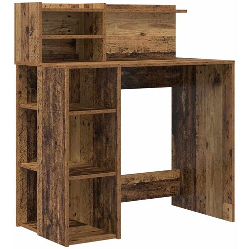  Stol s policom Staro drvo 90 x 48 x 101,5 cm Konstruirano drvo Slike