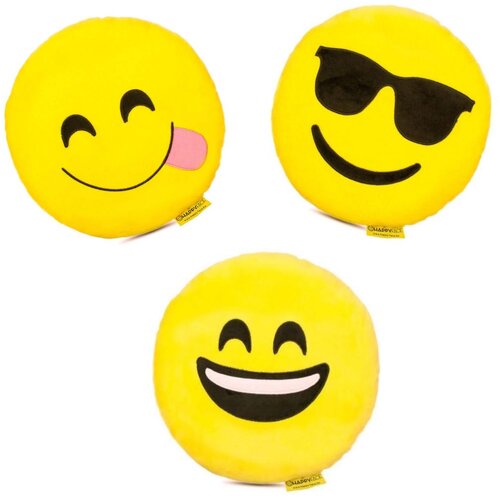 HappyFace Set 3 kakovostnih emoji pli&amp;scaron;astih vzglavnikov smiles 32cm, (20747116) Slike