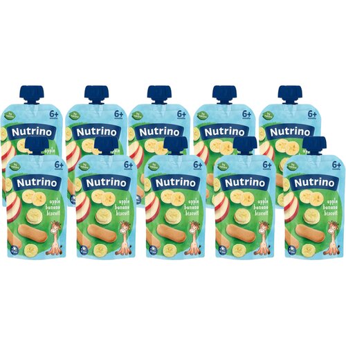 Nutrino Lab nutrino voćni pire jabuka, banana, keks 100g x 10 Cene