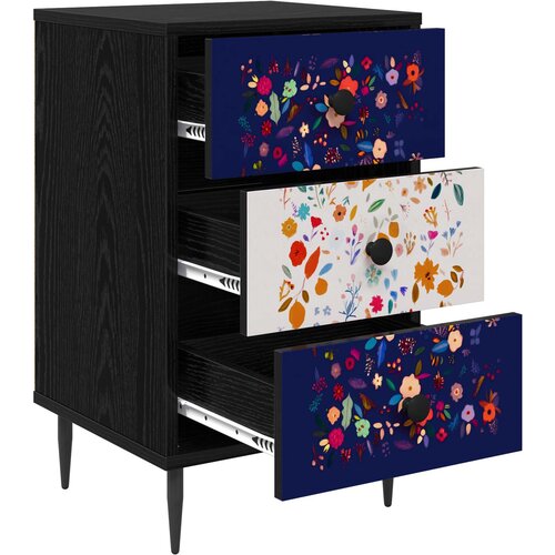  Noćni ormar MAINZ Crni hrast 36 x 33 x 61 cm Konstruirano drvo Slike