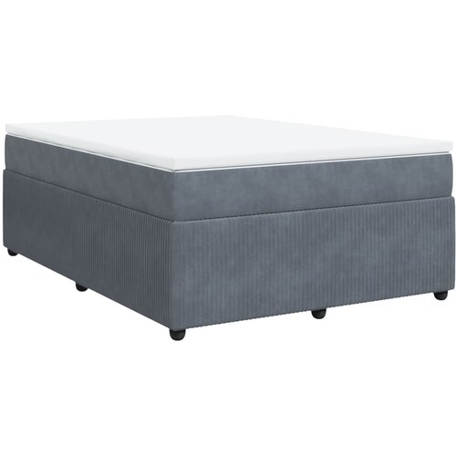 vidaXL Box spring postelja z vzmetnico temno siva 140x200 cm žamet, (21308411) Cene