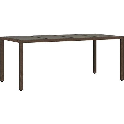  7-dijelni vrtni bistro set od poliratana s jastucima smeđi Smeđa 190 x 90 x 75 cm Slike