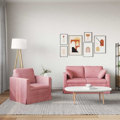  Set sofe 2 pcs Ružičasta 138 x 78 x 80 cm Bar&amp;scaron;un Slike