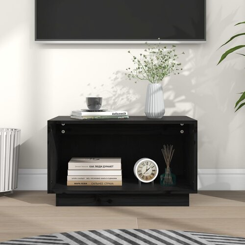 The Living Store TV omarica črna 60x35x35 cm trdna borovina - TV Omarica, (21376642) Cene