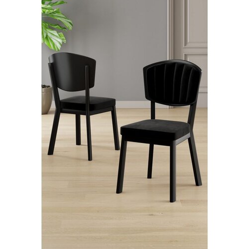 Hanah home set trpezarijskih stolica Nape 4 kom, crna tkanina Babyface, crne metalne noge Cene