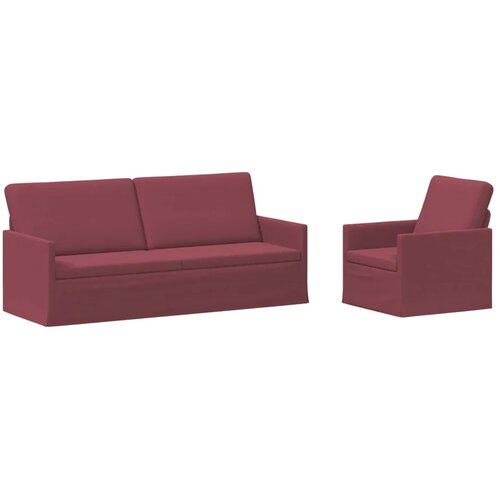  Set sofe 2 pcs Vinska crvena Tkanina - boja crnog vina 1-sjedalni + 3-sjedalni (180 cm) Slike