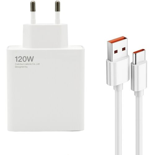  Kućni punjač Super Fast 120W GaN 6A USB sa USB A na Type C kablom beli Cene