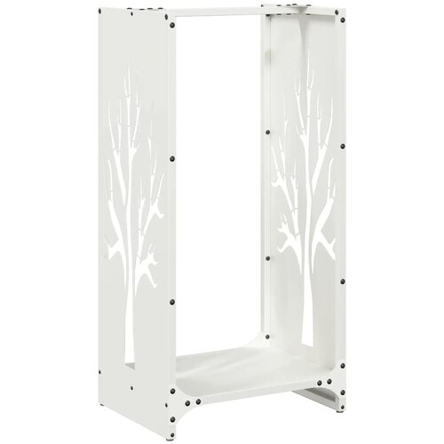 vidaXL Stalak za drva bijela 40x30x80 cm hladno valjani čelik Cene