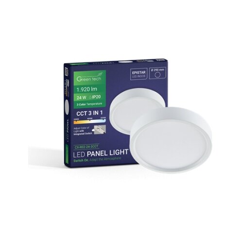 Greentech LED panel nadgradni 24w, 3cct, nadgradni, okrugli ( cx-r02-24-3cct ) Slike