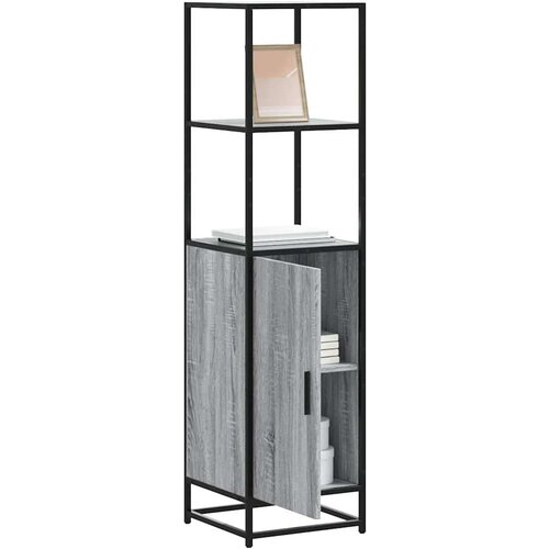 vidaXL Visoka omara siva sonoma 35,5x35x139 cm inž. les in kovina Cene