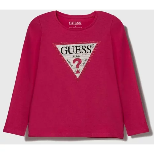 Guess Dječja majica dugih rukava boja: ružičasta