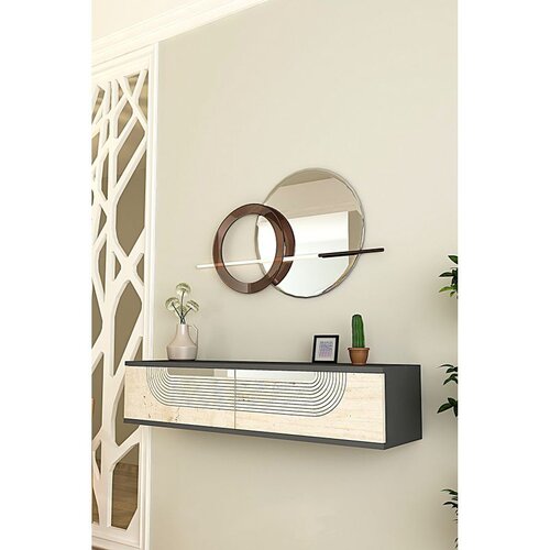 Hanah home komoda Meyra 120, 120 cm, antracit / travertin / srebrna Cene