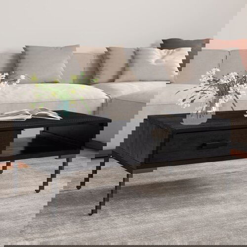 vidaXL Klubska mizica črna 90x50x35 cm trdna reciklirana borovina Cene