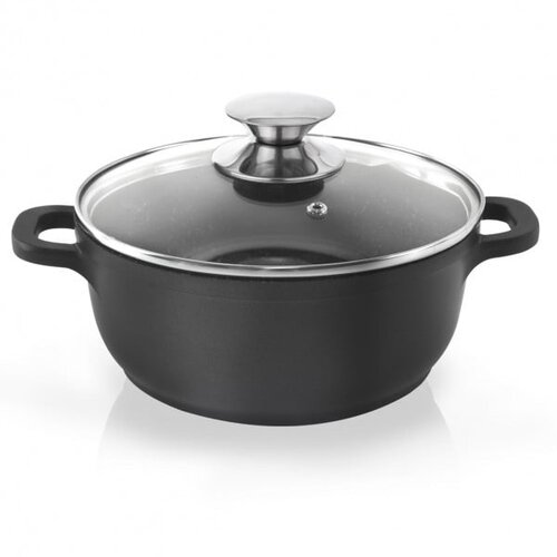 Orion hrnec s nepřilnavým povrchem pfluon granit se skleněnou poklicí grande, ⌀ 24 cm Cijene