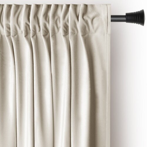 Restilo Bež zavjesa za djelomično zamračenje od samta 140x270 cm Pleat &amp;ndash; Slike