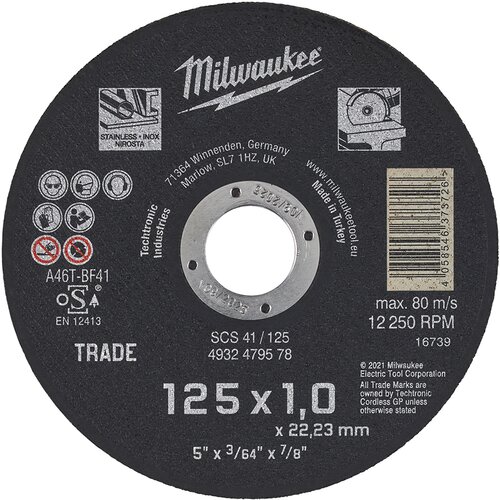 Milwaukee rezni disk za metal 125x1x22,2mm Slike