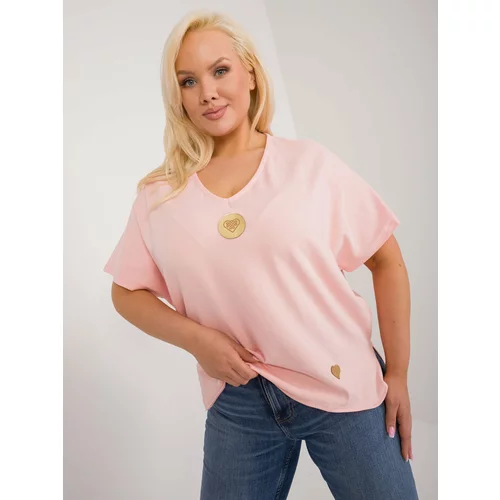 Fashion Hunters Plus Size Peach Blouse with Patches