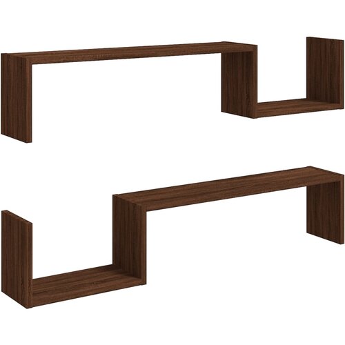 Maison Chic 2 kosi Stenske Police - Viseče police rjavi hrast 100x15x20 cm konstruiran les, (21758709) Slike