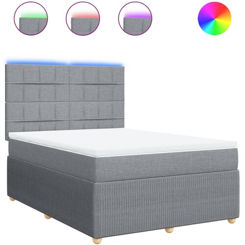 Maison Chic Box spring postelja - Vzmetna postelja z vzmetnico svetlo siva 140x200 cm blago SL4922, (21904924) Cene