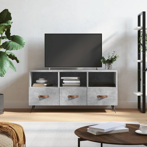  TV ormarić boja betona 102 x 36 x 50 cm od konstruiranog drva Siva Cijene