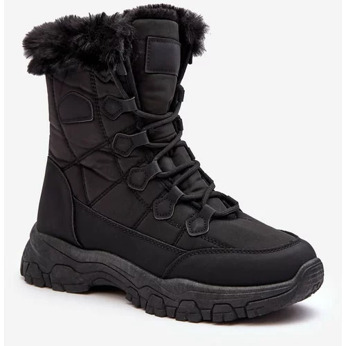 Kesi Women's snow boots with fur and zipper, Black Vittora