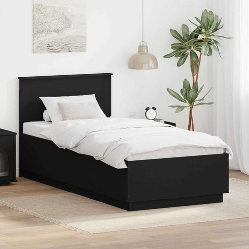  Okvir za krevet Crna 100 x 200 cm Konstruirano drvo - Crna 100 x 200 cm Cijene