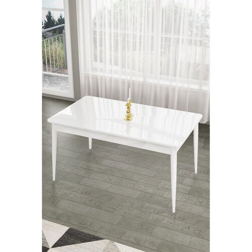 Hanah home trpezarijski sto Pir, 130 &amp;times; 80 cm, bela ploča, bele noge Slike