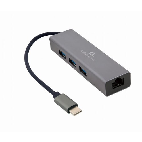 Docking station GEMBIRD USB adapter Type-C Gigabit ethernet 3-port + USB hub 3.1 A-CMU3-LAN-01 Slike