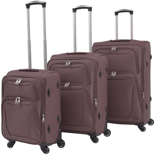 vidaXL 3-Dijelni set mekanih kofera boja kave Cijene