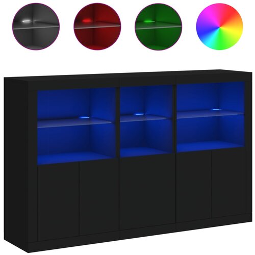 vidaXL Komoda z LED lučkami črna 162x37x100 cm, (21010498) Cene