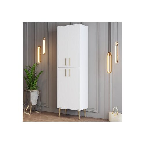 Hanah home Stalak za cipele 60x202x35cm Bijelo-zlatna Cijene