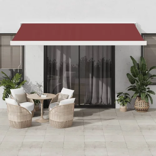 vidaXL Tenda na automatsko uvlačenje bordo 450 x 300 cm