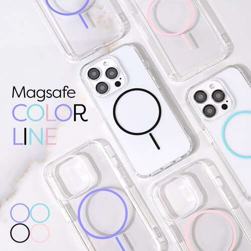  maska za iPhone 15 6.1 Magsafe Color Line roze Slike