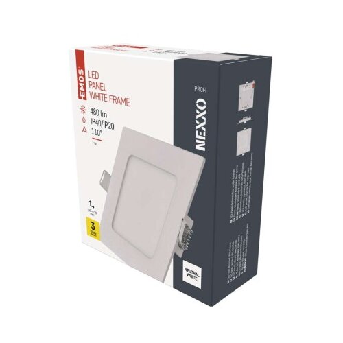  LED vgradno svetilo NEXXO, kvadratno, belo, 7W, nevtralno bela Slike