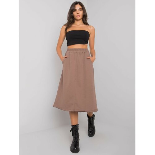 Fashion Hunters brown cotton flared skirt Slike