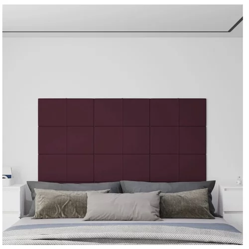 Stenski paneli 12 kosov vijolični 60x30 cm blago 2,16 m²