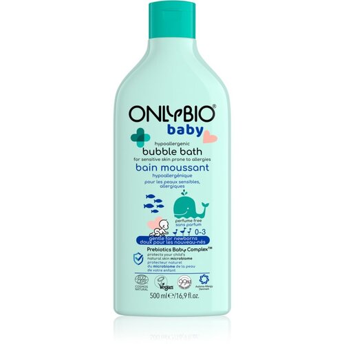OnlyBio Baby Hypoallergenic pjena za kupanje za osjetljivo lice sklono alergijama za djecu od rođenja 500 ml Slike