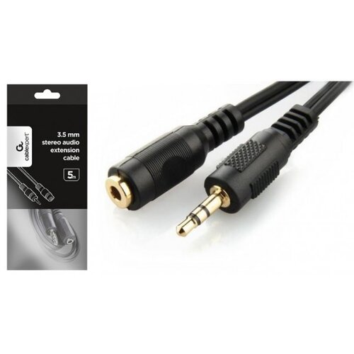 Gembird CCA-421S-5M audio kabel JACK 3.5mm M/JACK 3.5mm F 5m črn podalj&scaron;ek, (5000368563) Cene