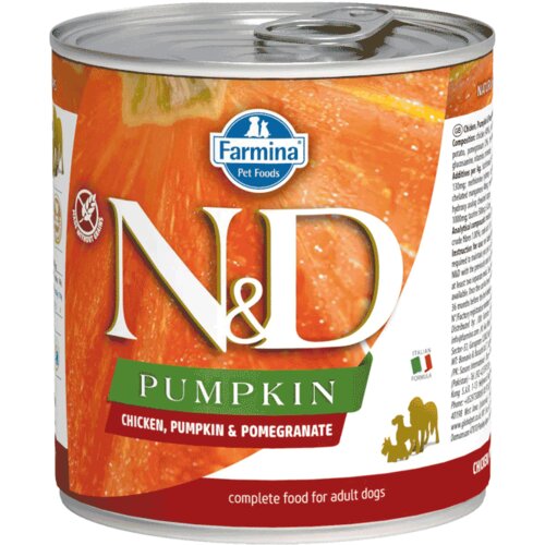 N&d Pumpkin konzerva za pse Adult, Bundeva i Piletina, 285 g Slike