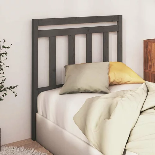  Uzglavlje za krevet sivo 81 x 4 x 100 cm od masivne borovine