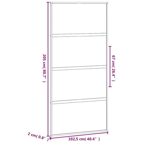  Klizna vrata crna 102,5x205 cm od kaljenog stakla i aluminija Slike