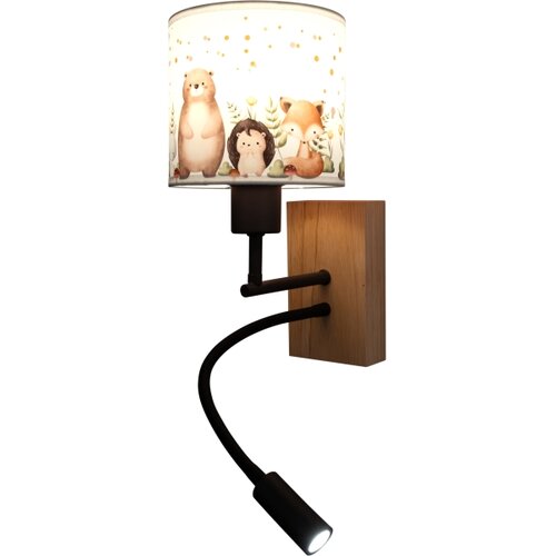 Brilagi LED fleksibilna lampa BOBO WOOD 1xE27/25W/230V + LED/3W hrast/crna/bela/sa životinjskim motivom Slike