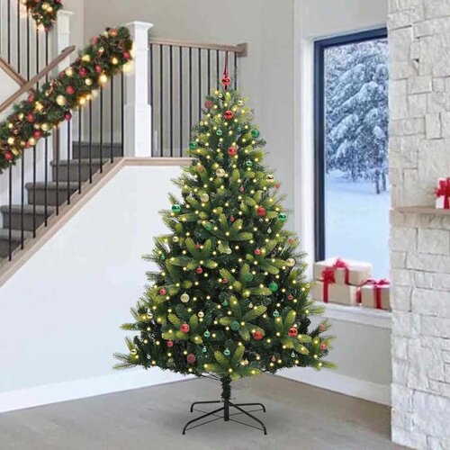 vidaXL Umjetna sklapa jelka za Božić s 300 LED dioda Zelena 240 cm Cijene
