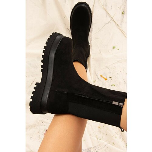 Fox Shoes Women's Black Suede Boots Cene