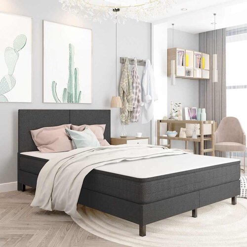 Box spring okvir za krevet od tkanine sivi 160 x 200 cm Cijene
