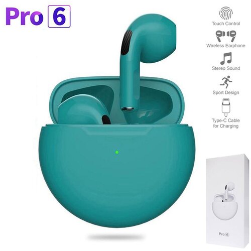  Bluetooth slu&amp;scaron;alice AirPhones Pro 6 HQ zelene Slike