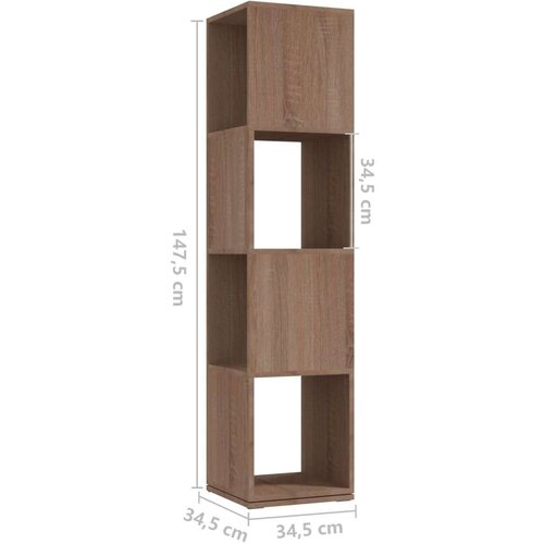 vidaXL vrtljiva omarica sonoma hrast 34,5x34,5x147,5 cm iverna plo&scaron;ča Cene