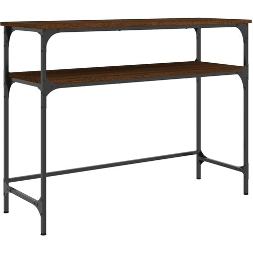 Maison Chic konzolna miza - miza ob steni rjav hrast 100x35,5x75 cm inženirski les, (21786460) Cene