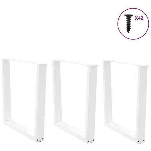  Noge za blagovaonski stol V-oblika 3 kom bijele 90x(72-73 3) cm Slike