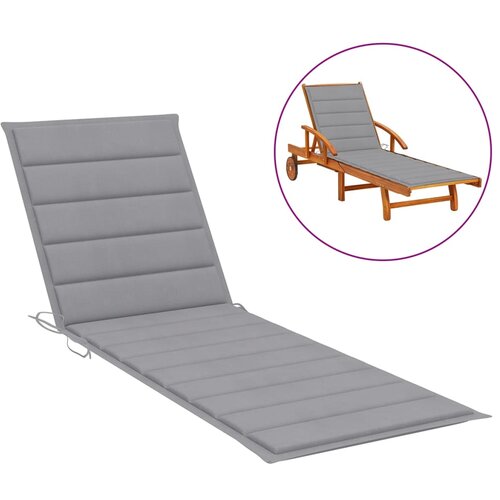 VidaXL jastuk za ležaljku za sunčanje sivi 200 x 50 x 3 cm od tkanine Slike